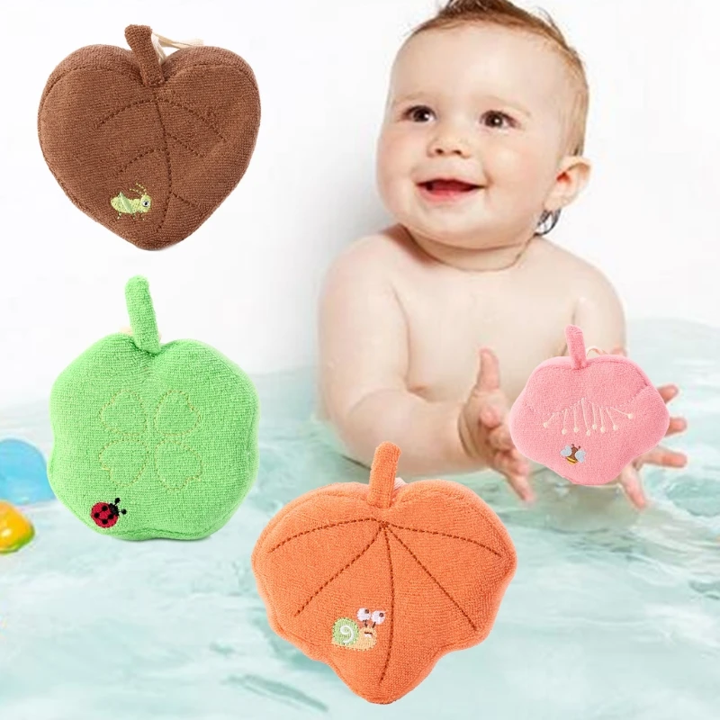 Brand Baby Bath Brushes Soft Shower Sponge Bathtub Towel Leaves Shape