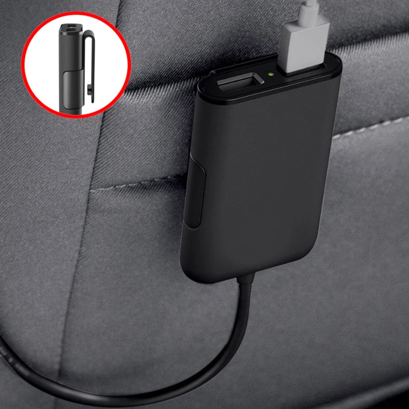 Universal 4 Ports QC3.0+2.4A+3.1A USB Fast Car Charger with 5.6ft Extension Cable for iPhone X SAMSUNG S9 HTC XIAOMI Mi8 Tablet (10)