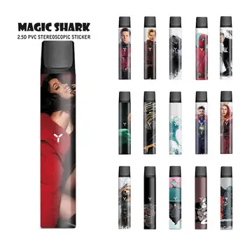 

Magic Shark Black Panther Dr. Singular Super Hero Rose Bumpy Sticker E Cigarette Case Cover for Yooz Film for Yooz