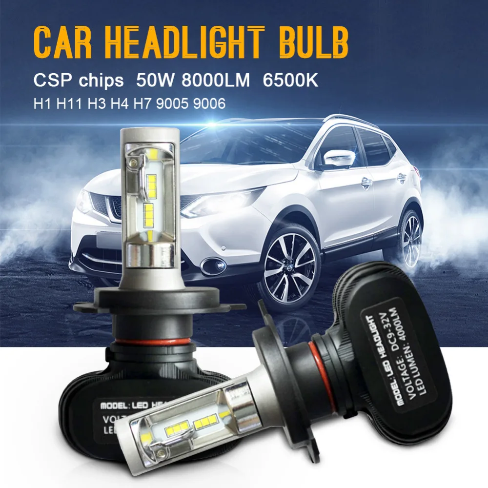 All In One Led Bulb H7 Car Headlight H1 H3 H11 9005 9006 Auto Front Bulb