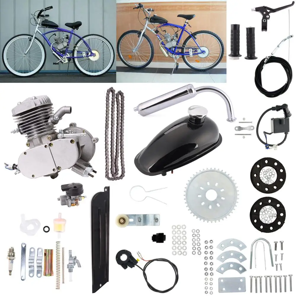 80cc 2 тактный комплект для двигателя для DIY моторизованный велосипед, полный бензиновый цикл, комплект двигателя высокого качества
