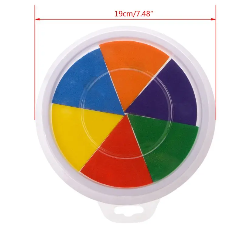 6 цветов штемпельная подушечка для печати DIY палец живопись ремесло кардмейкинг большой круглый для детей