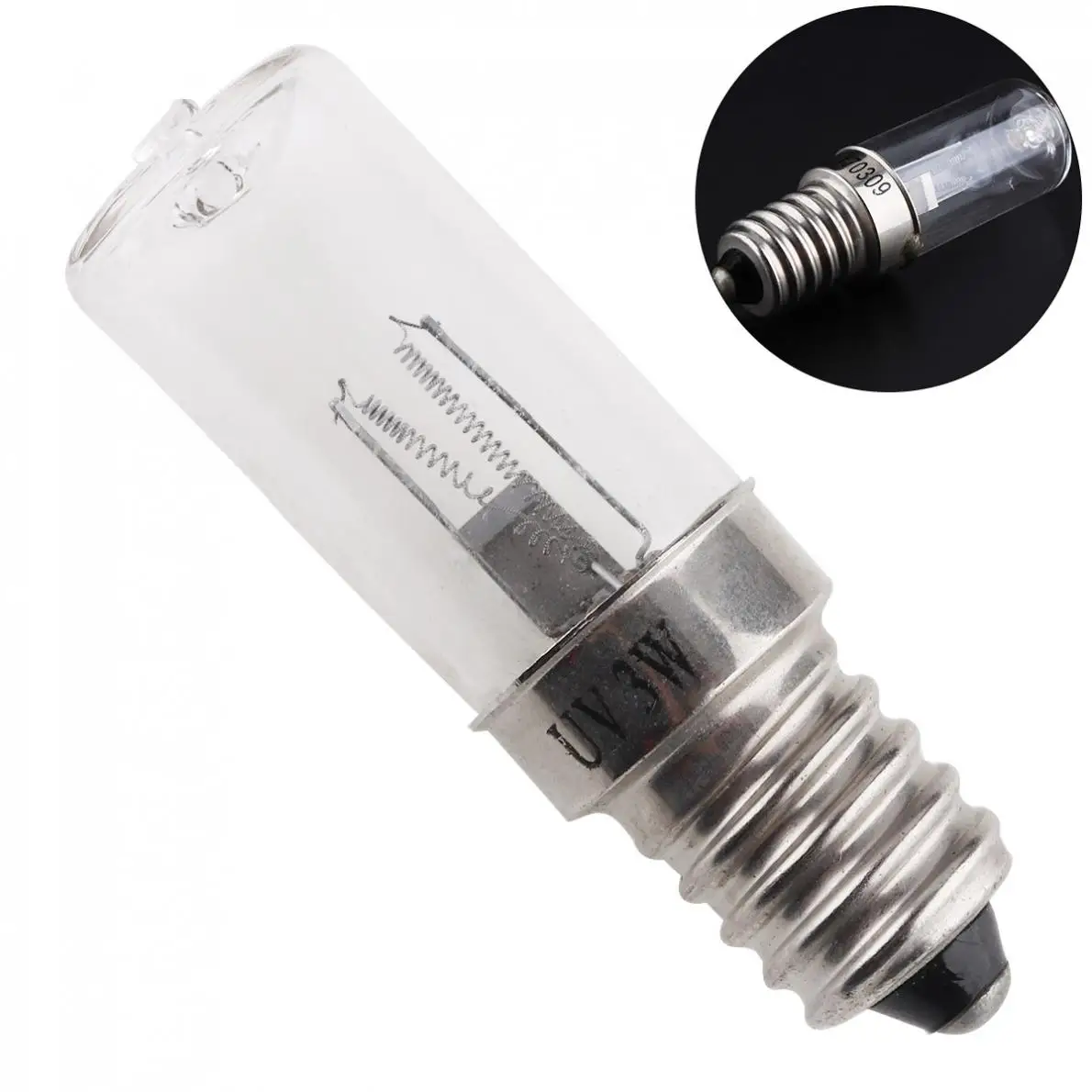 

E14 Uvc Ultraviolet Uv Light Tube Bulb 3w Sterilization Filter with Straight Pipe Type and Spiral Head for Disinfection Cabinet