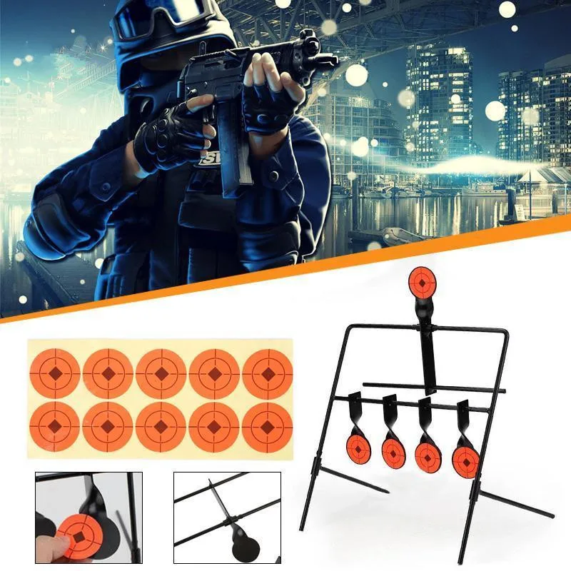 

5 Targets Self Resetting Spinning Air Shooting Metal Target Set for Practice/Playing