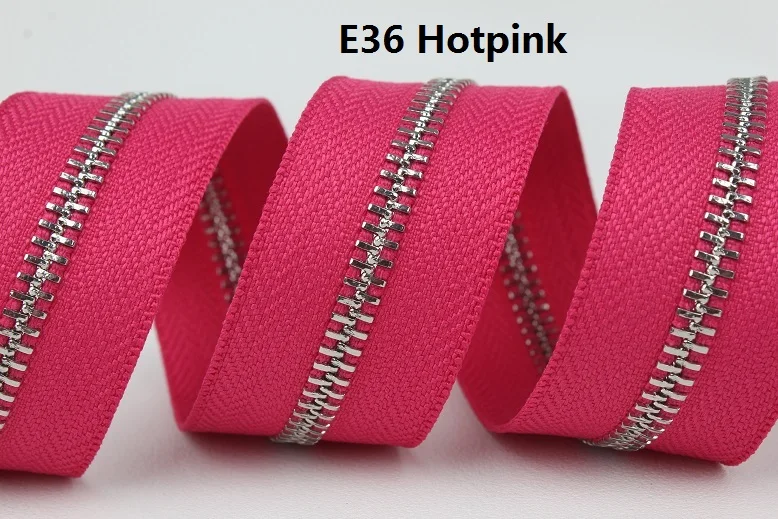 5# babypink розовый персиковый красный ярко-розовый красный бордовый двойные ползунки sivler рулон застежки-молнии 2 способа застёжка-молния голова может быть двумя направлениями - Цвет: E36 Hotpink