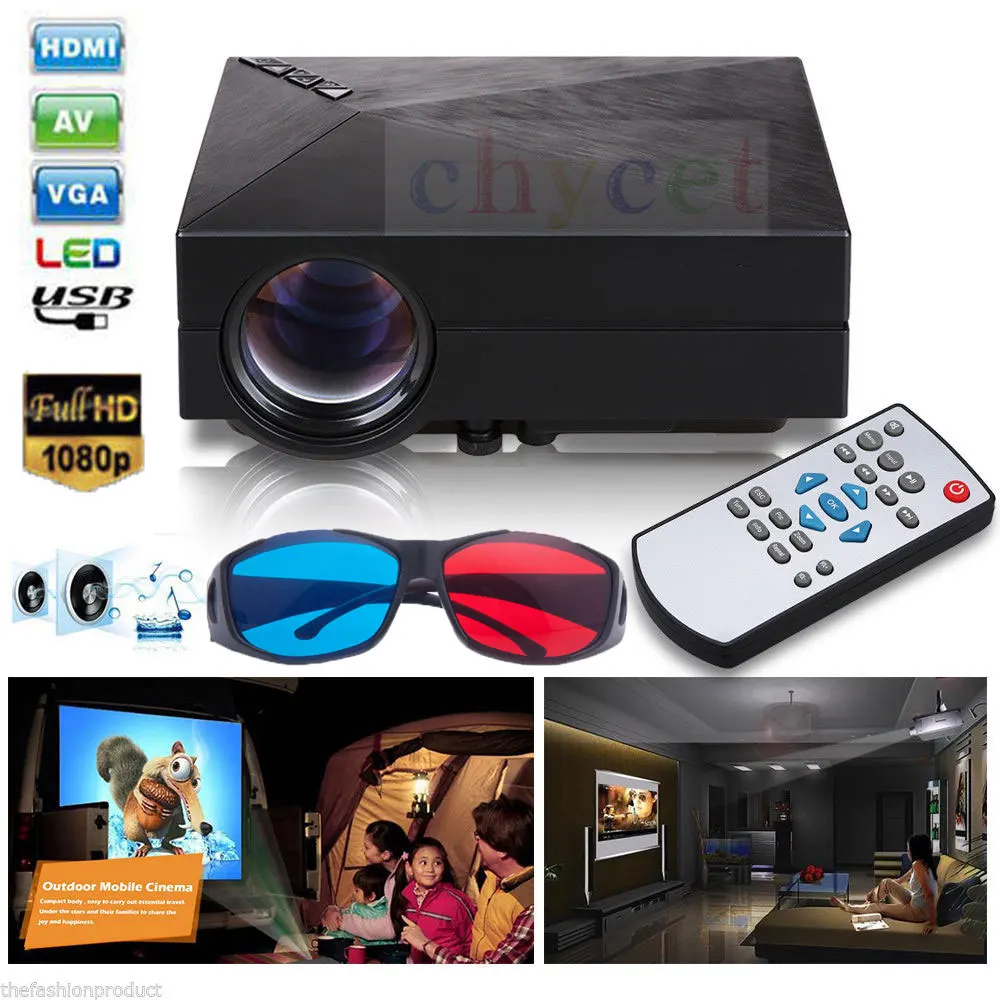 Chycet GM60 Cheap Mini Projector 1000 Lumens Multimedia Mini Portable LED Proyector Support 1920*1080 Home Theater Beamer