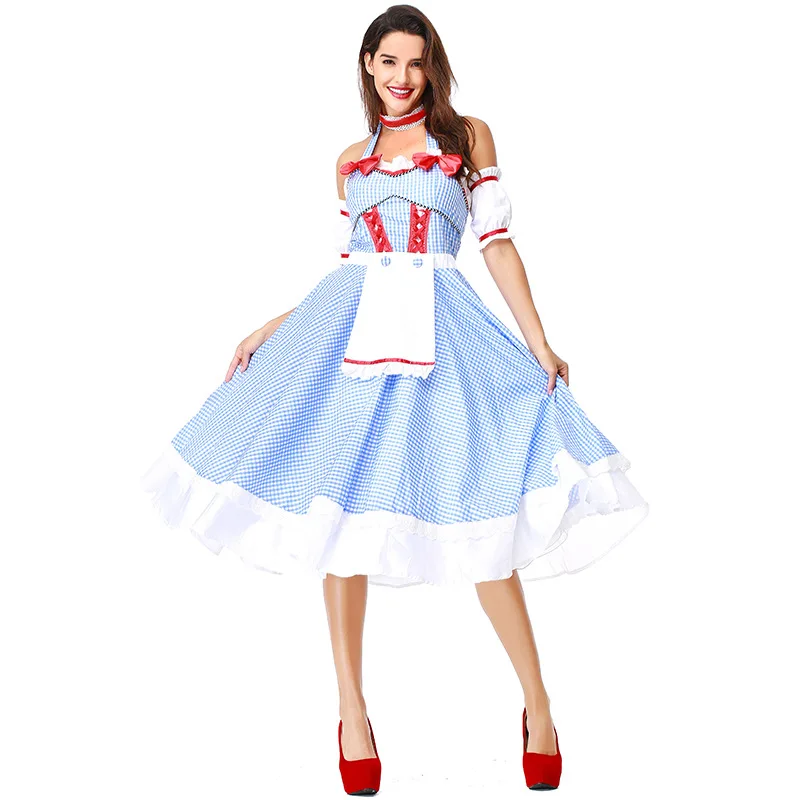 Женский костюм Дороти в винтажном стиле «Волшебник Изумрудного города»; костюмы на Хэллоуин для женщин и девочек; костюм Дороти из фильма; платье