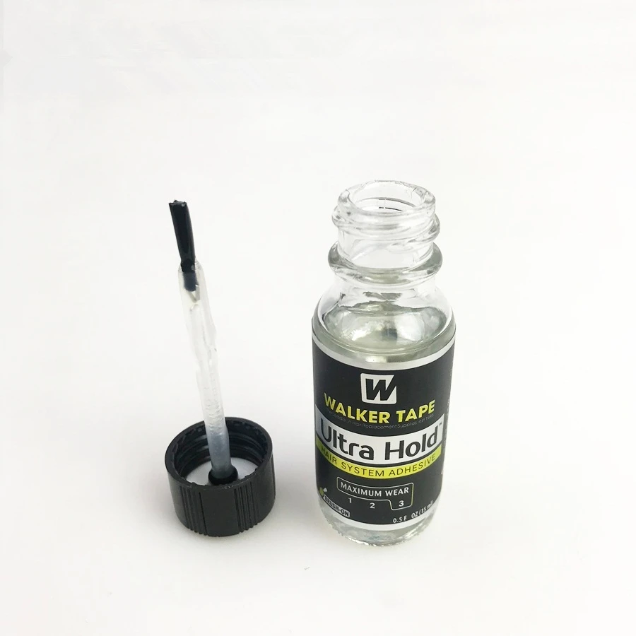 0.5floz 15ml Ultra Hold Glue Men Toupee Tape Hair System Adhesives Brush For Lace Wig/Toupee Soft-bond and 1 Bottle 30ml Remover
