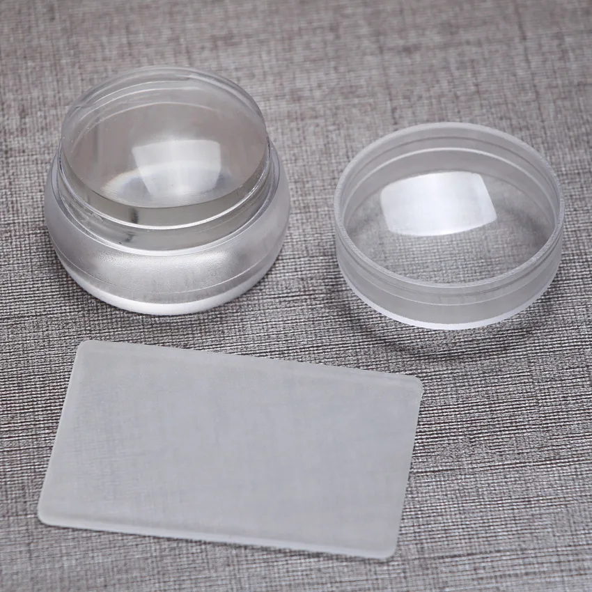 

2019 New Nail Templates Transparent DIY Nail Art Stamping Stamper with Cap Scraper Plate Transfer Manicure Tool Set