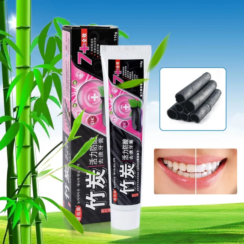 110 г бамбуковая зубная паста уголь универсальное Отбеливание зубов Гигиена полости рта черная зубная паста уход за зубами