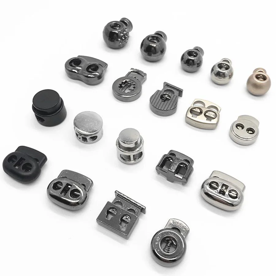 

10pcs Metal Spring Toggle Clasp Stopper Cord Gunblack Gold Silver Decorative Buttons Lock DIY Accessoriesic Adjust Stopper Rope