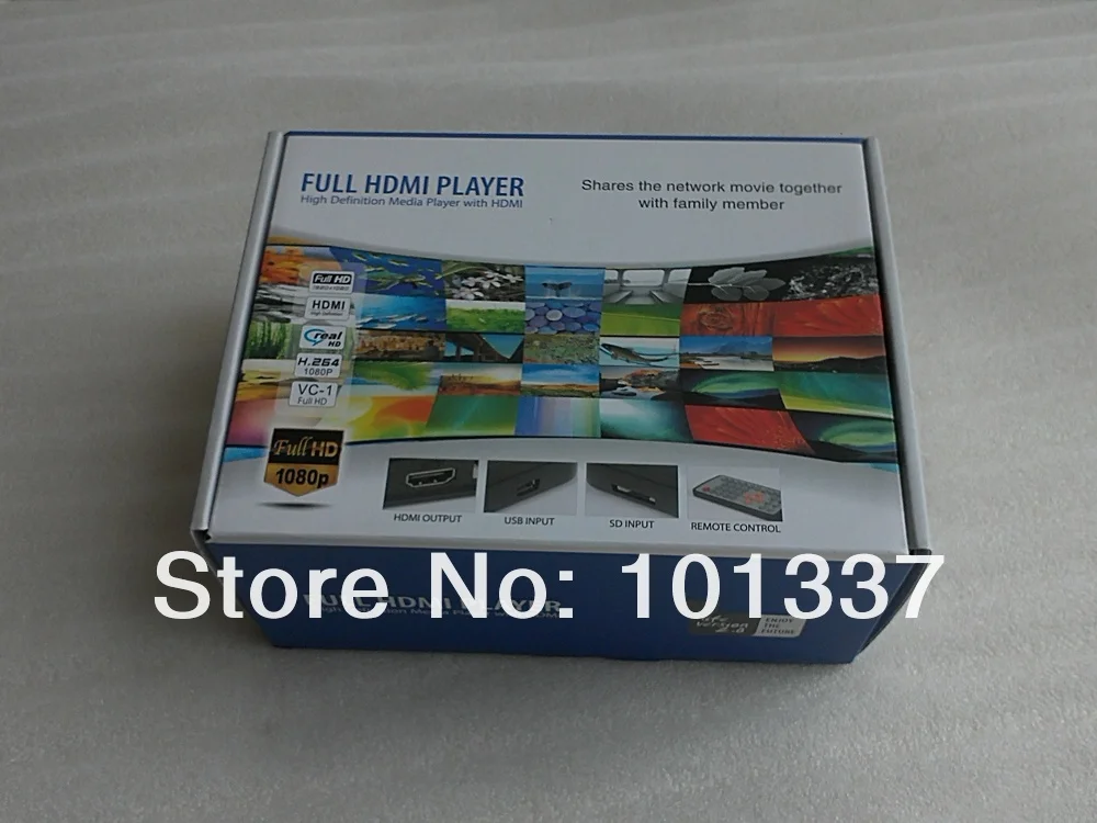 Подарок и Бесплатная доставка! 1080P HD медиаплеер поддержка Blu Ray HDMI VGA AV MKV H.264 SD USB