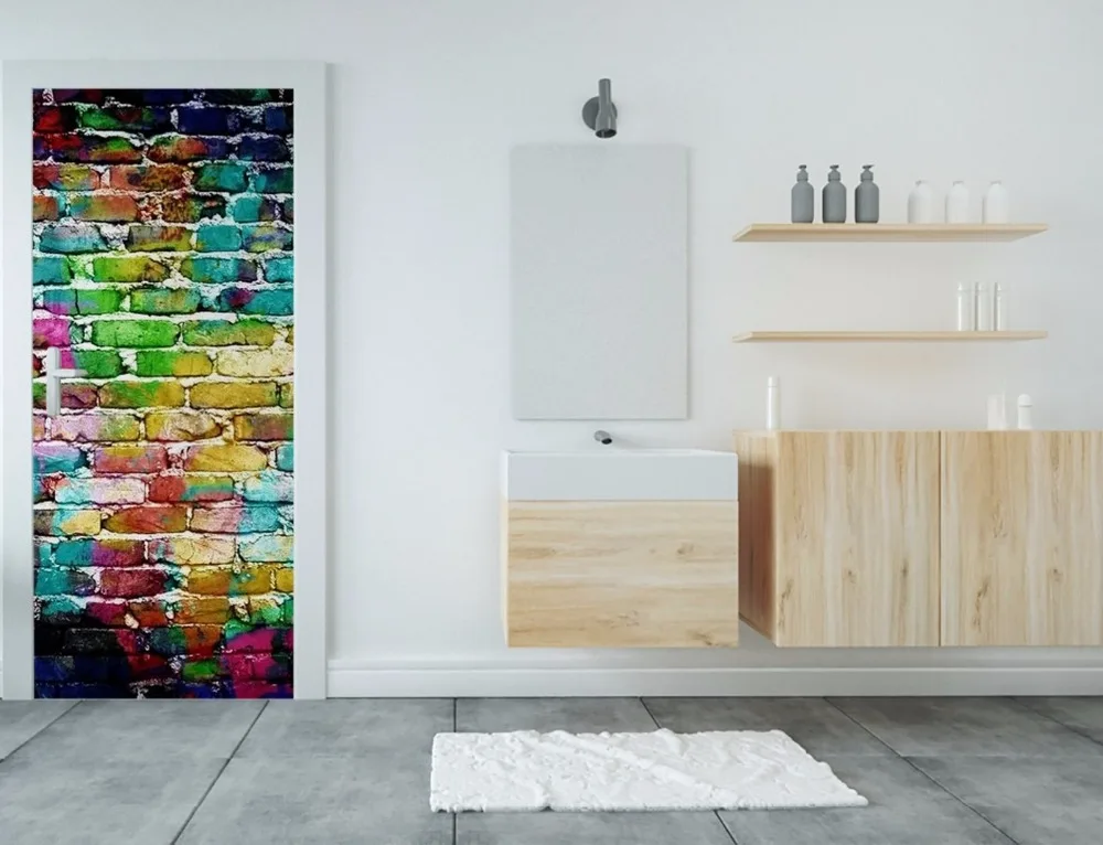 door-stickers-bathroom-themes-graffiti-brick-wall
