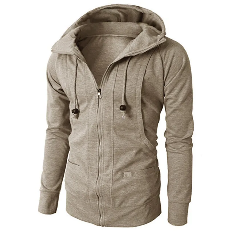 Мужские толстовки с длинным рукавом осень зима Повседневный Топ Блузка Толстовка толстовки мужская одежда спортивная куртка для бега# F40NT07 - Цвет: Khaki