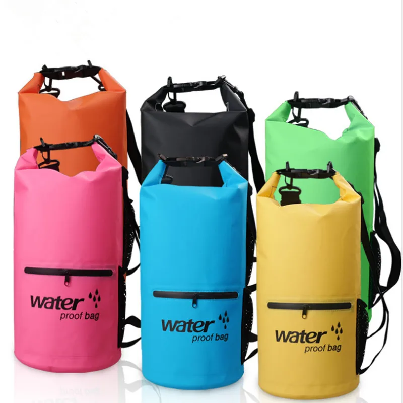 

Outdoor River Trekking Dry Bag Double Shoulder Straps Beach Water Swimming Backpack 10/20L Waterproof Bag Drifting Kayaking