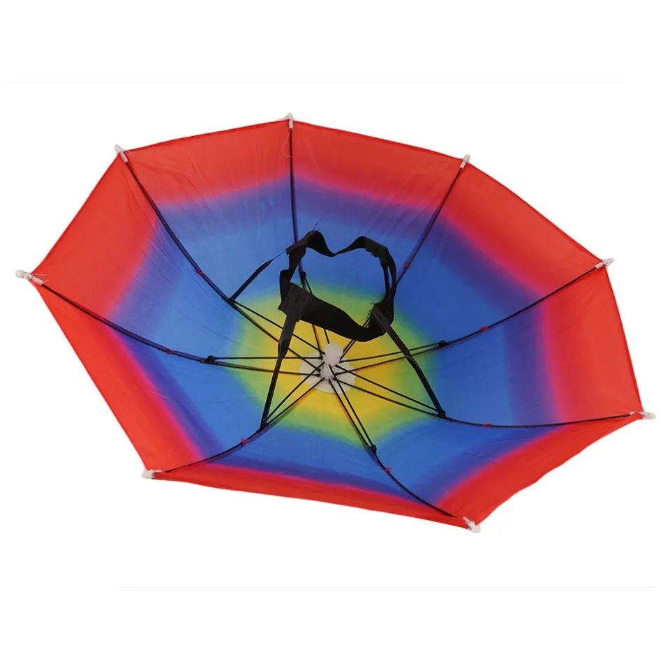 rainbow umbrella hat