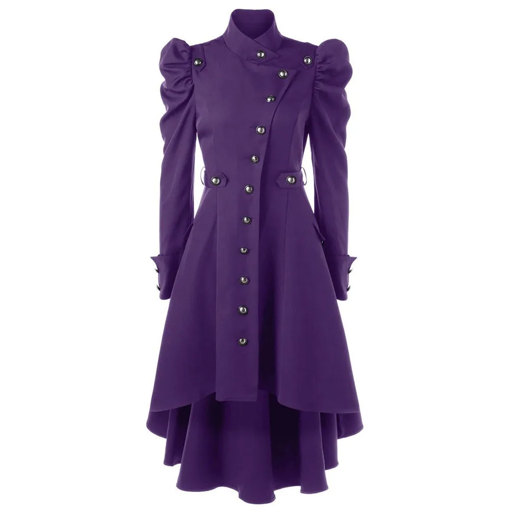 Kinikiss Women Trench Coat 2017 Black Gothic Overcoat Hooded Bow Button Lace Up Vintage Tailcoat Fashion Slim Overcoat