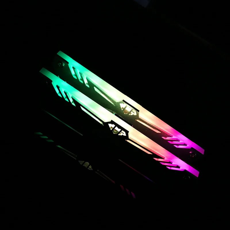 

RGB Glowing Memory Heat Vest with Colorful Decorative Light Compatible with DDR3 DDR4 Desktop Chassis Computer Aluminum Heatsink