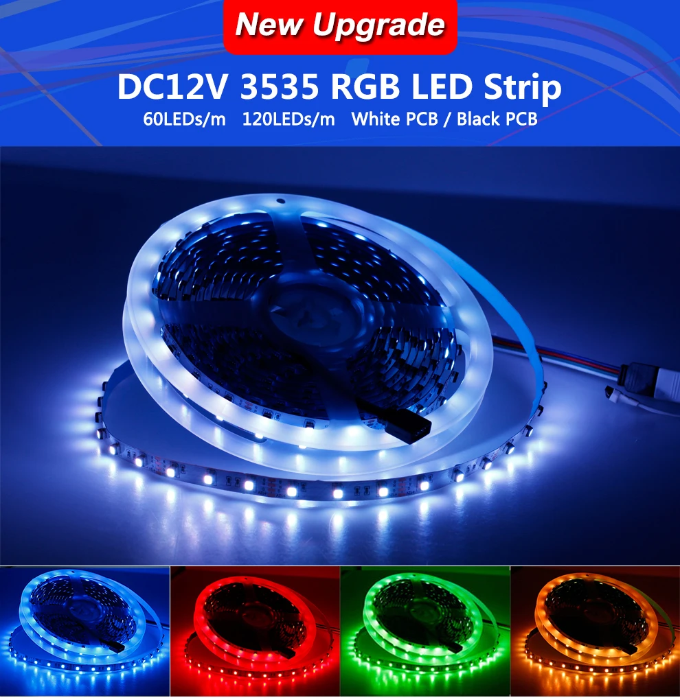 Новое поступление RGB светодиодная лента 3535 RGB цвет переменчивый DC12V гибкий светодиодный светильник 60 Светодиодный/м 120 светодиодный/м 5 м/лот