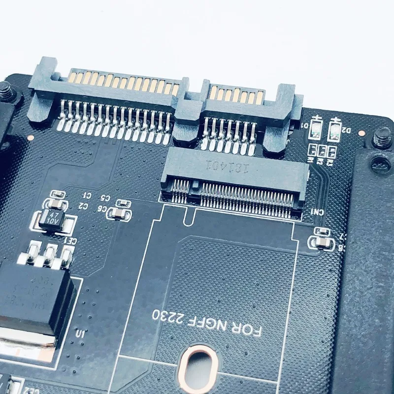 H1111Z Add On Card M.2 to SATA M2 to SATA Adapter M2/M.2 Adapter M.2 NGFF B+M Key Metal Case for 2230 2242 2260 2280 M2 SSD