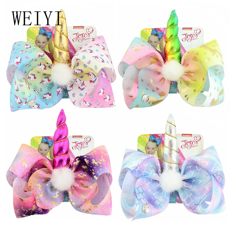 

1pcs Girl Hairpin Loving Stars Unicorn Big Bow Polyester Ribbon Daily Wedding Festivals Suitable Wear European Style Hairpin 880