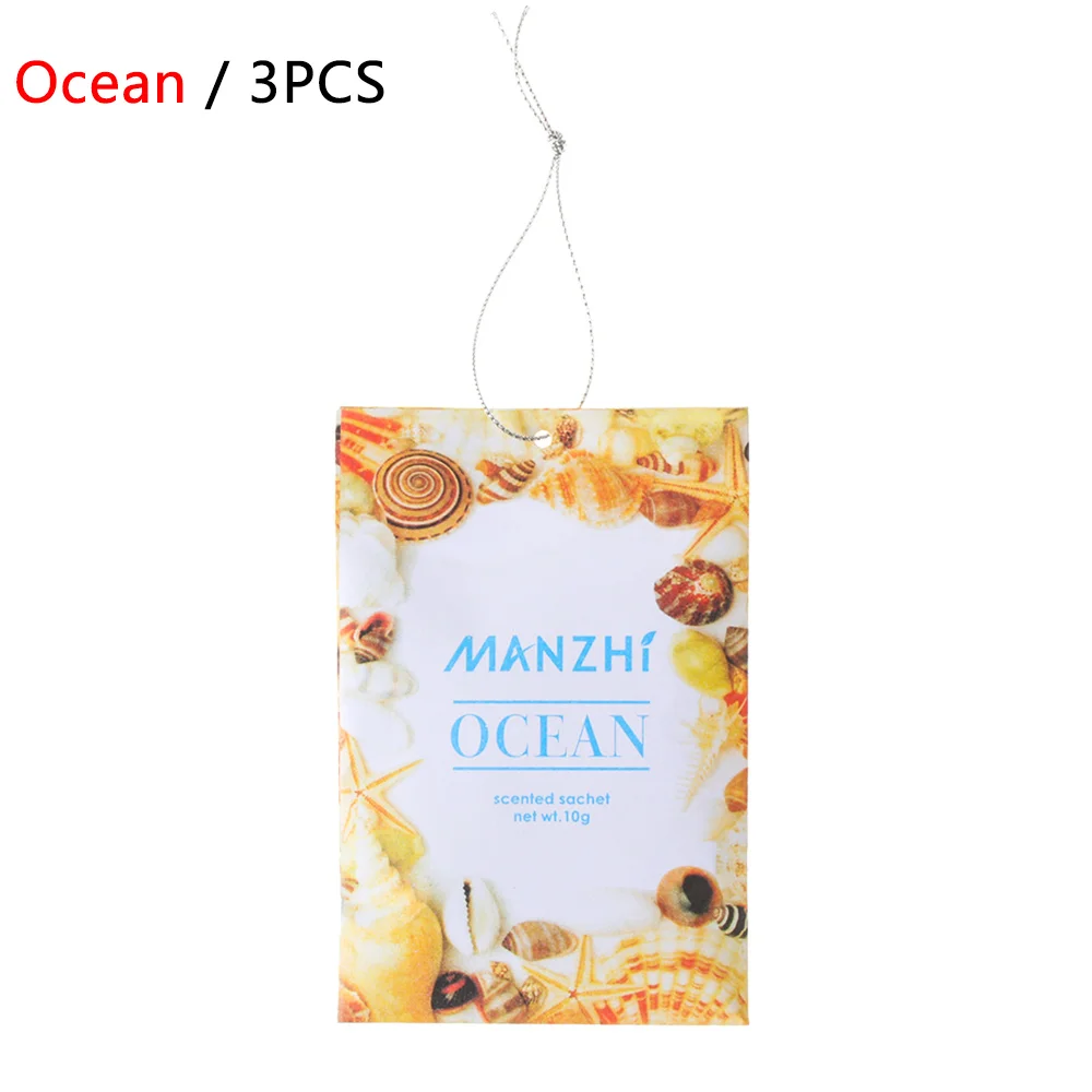 3 Pack Natural Fragrances Hanging Spices Bag Wardrobe Deodorizing Paper Sachets Aromatherapy Bag Cabinet Air Fresheners - Цвет: 3PCS Ocean