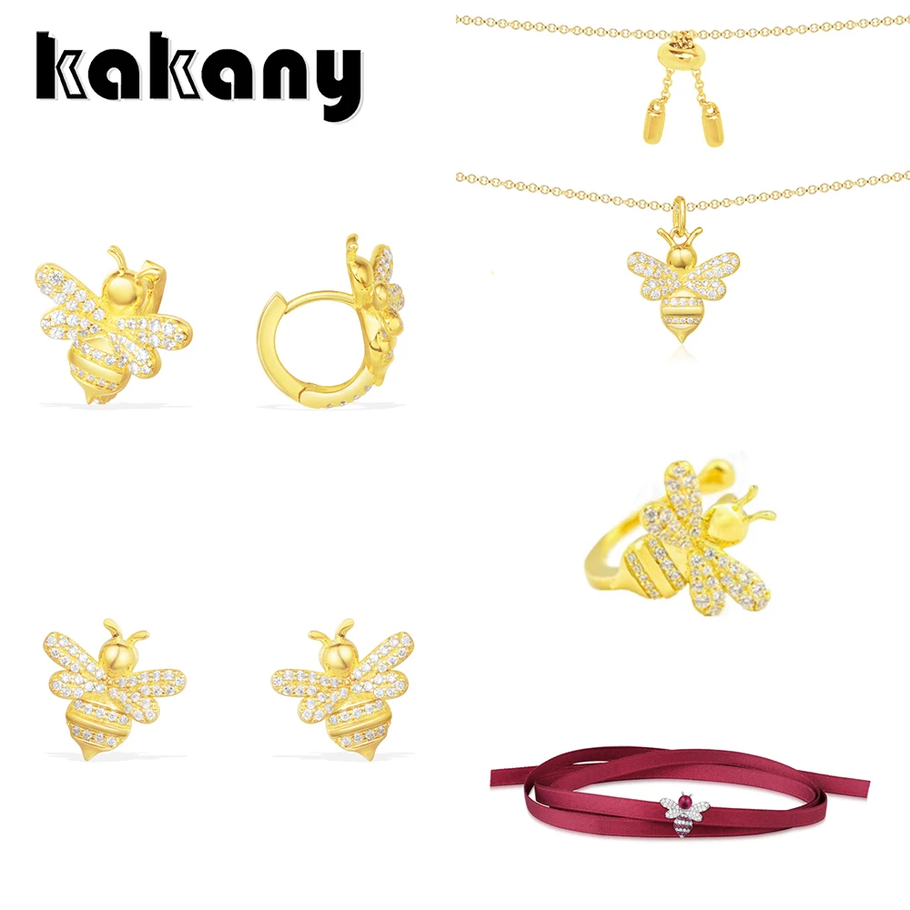 

Kakany Original High Quality 1:1 925 Sterling Silver Golden Bee Series Jewelry Moroccan Style Women's Fashion Jewelry