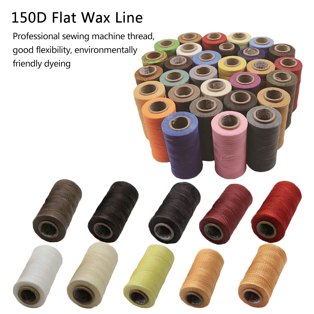 150D Leather Waxed Thread Machine Embroidery Sewing Threads Craft Patch