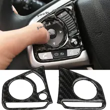 Carbon Fiber Steering Wheel Button Cover Trim Decor For Honda Civic