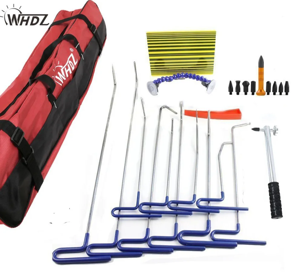 Dent Removal Pdr Rod Tool Kit Hail and Door Ding Repair Starter Set with Tap Down Dent Puller