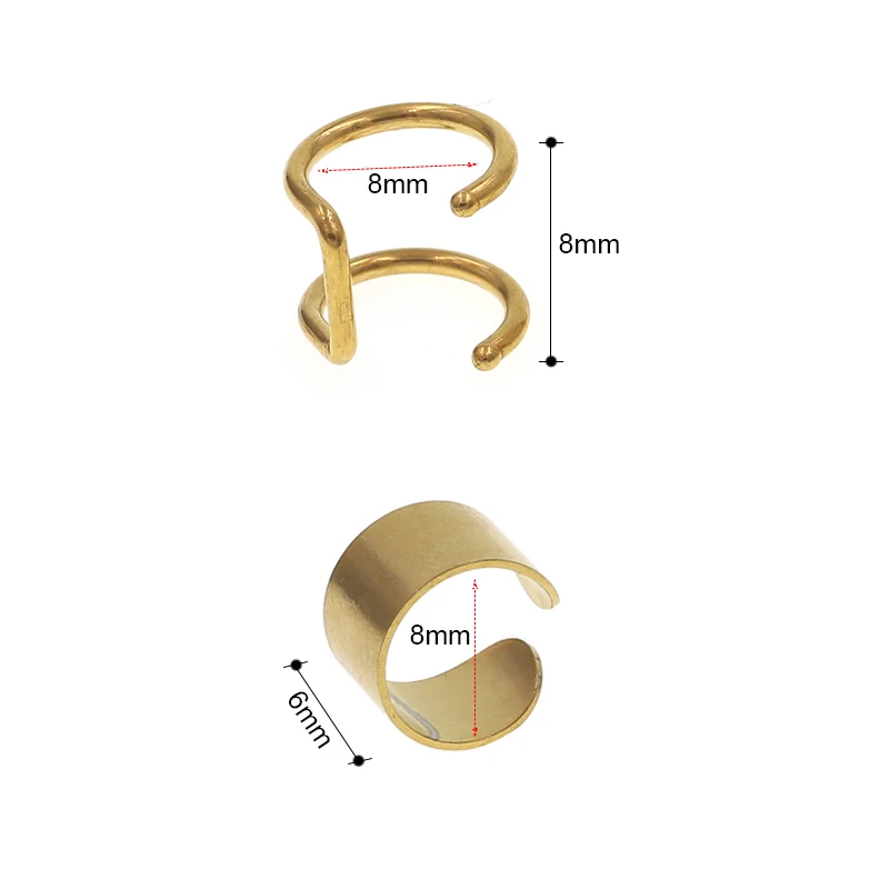 2 шт. 16 г нержавеющая сталь ушные манжеты клип на спиральный для хряща кольцо для женщин мужчин поддельные не пирсинг ювелирные изделия для тела поддельные спирали пирсинг