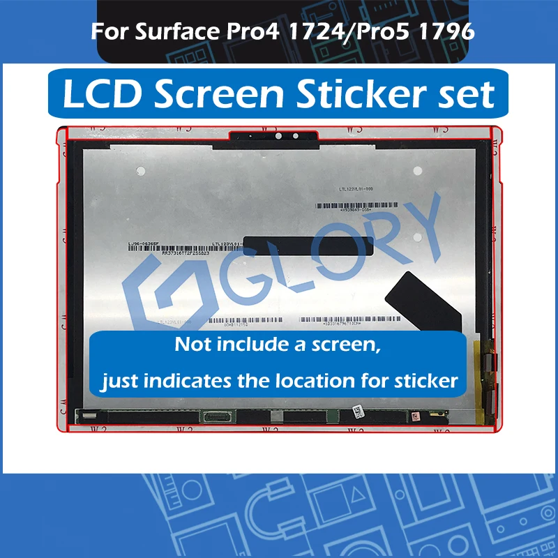 

New LCD Screen Sticker Kit for Microsoft Surface Pro4 1724 Pro5 1796 Display Screen Tape Adhesive Stripe Paper set