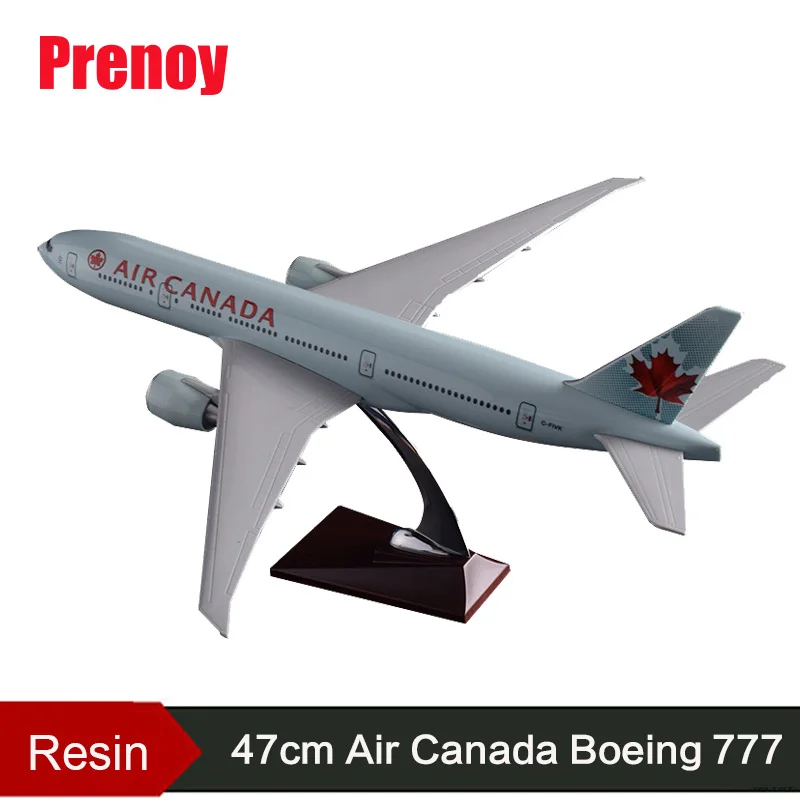 

Prenoy 47cm Resin Boeing 777 Canada Airplane Model Canadian Airways Air Canada Airlines B777 Aircraft Stand Plane Model Gift Toy