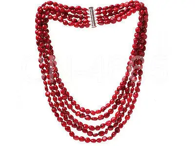

0971 Red Coral Bib Statement Necklace