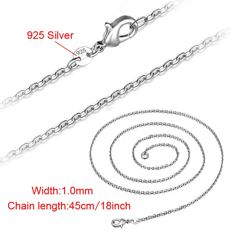Wholesale Price 5pcs/Lot 18''45cm Simple Fashion 925 Silver 1mm Basic Chain Necklaces Women Jewelry - Image 3