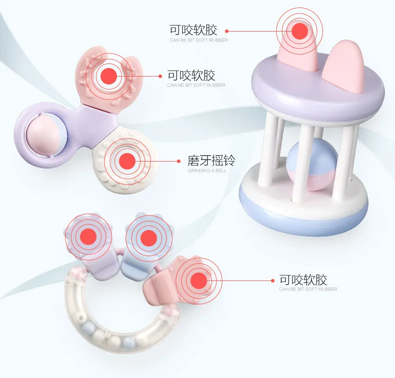 От 0 до 12 месяцев, детский колокольчик, мультяшный детский прорезыватель, развивающие игрушки для мобильных телефонов, игрушка-погремушка с зубами, колокольчик, силиконовый колокольчик, колокольчик