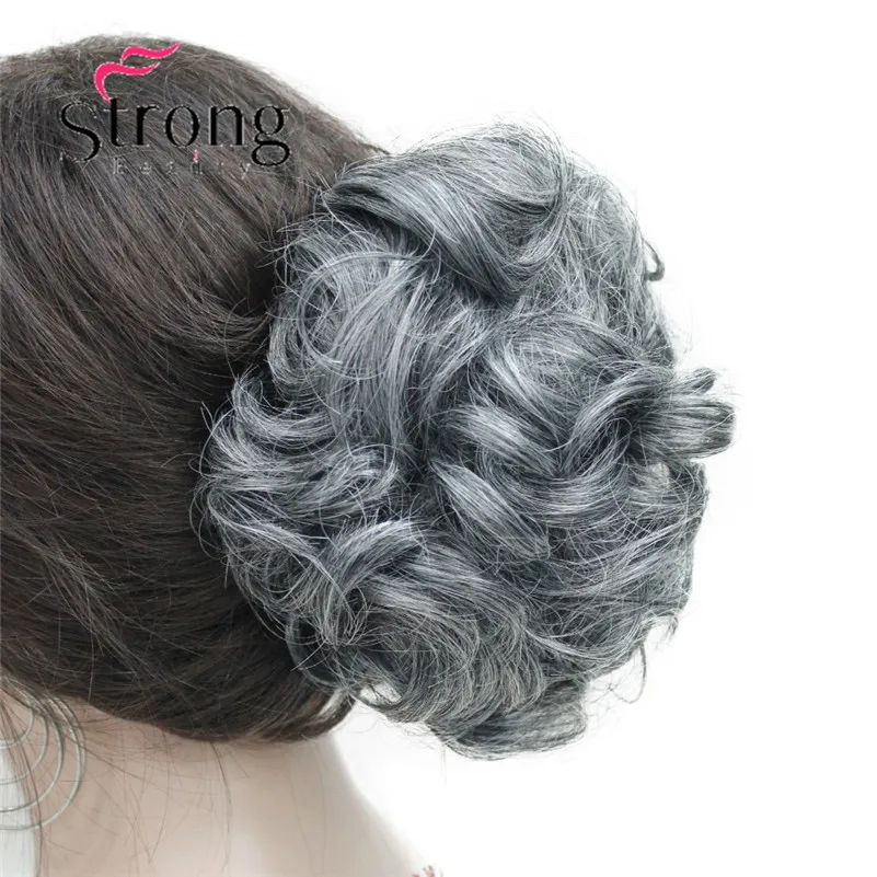 E-945B AB009 Fashion Women's Brown mix Synthetic short Curly Wavy Claw Clip Ponytail Pony Tail Hair Extension hairpiece free shipping (2)