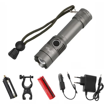 

Led Flashlight Lanterna 2000 LM Adjustable Focus 3 Modes T6 LED Rechargeable Flashlight Torch Lamp Camping Light Use 18650/AAA
