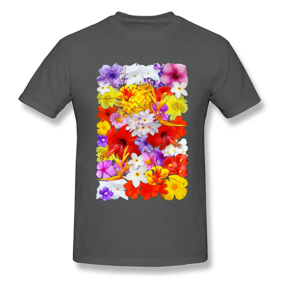 Exotic Flowers Colorful Explosion Tops Shirt Thanksgiving Day Round Collar Pure Cotton Man T Shirt Family Sweatshirts Retro Exotic Flowers Colorful Explosion carbon