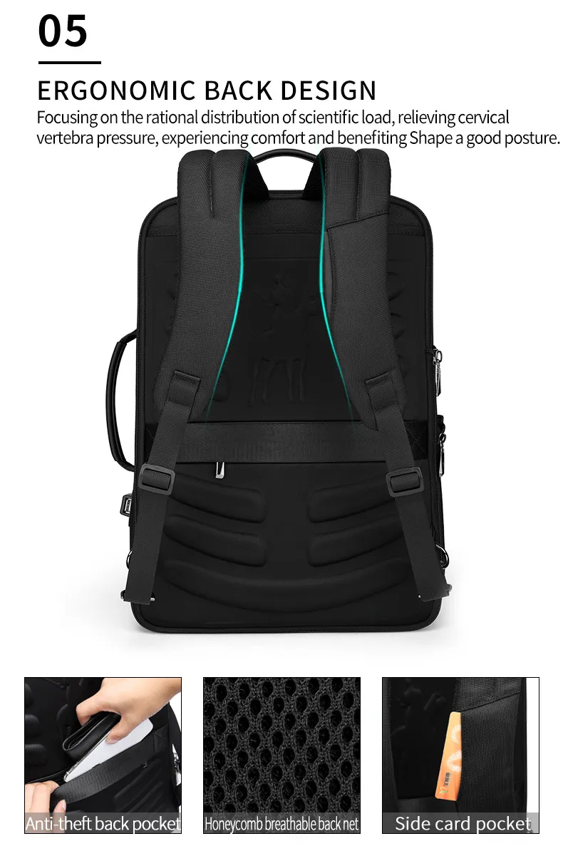 WILLIAMPOLO Men Business Backpack Travel Teenage Waterproof Slim Laptop 15.6 Backpack School Bag Fashion Style anti theft