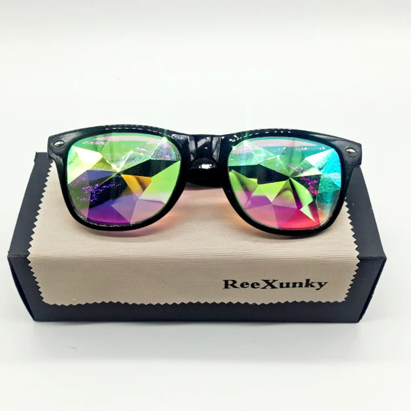 Вечерние очки-калейдоскопы для женщин и мужчин рейверская Праздничная EDM футуристические солнцезащитные очки Diffracted объектив ретрокалейдоскоп очки топ