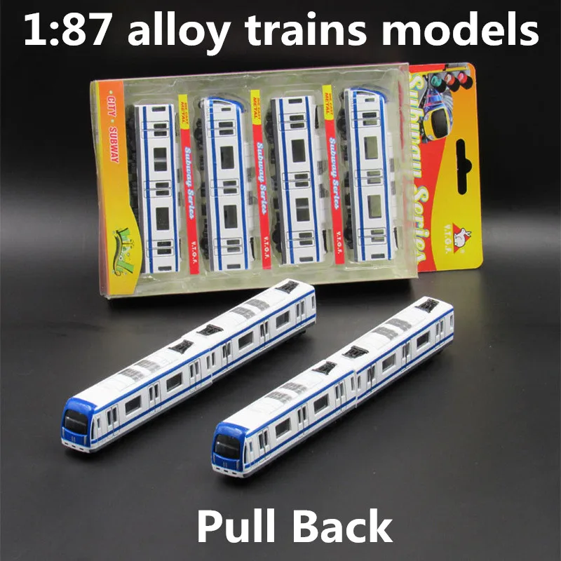1: 87 сплав модели поездов, высокая моделирования модель автомобиля метро, функция оттягивания, игрушечные транспортные средства, развивающие игрушки