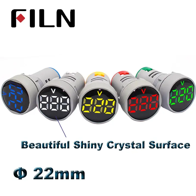 

22mm LED Display AC 20-500V Digital Voltmeter Digit voltage meter AD16-22 Indicator Light Panel display Red Yellow Green LED