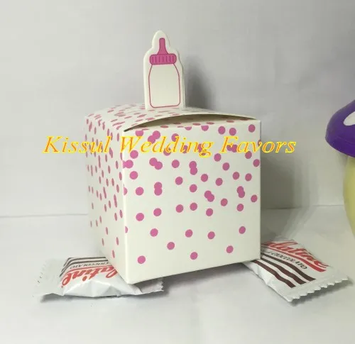 100 шт./лот, Подарочная коробка для детского дня рождения, Подарочная коробка для конфет и детских сувениров - Цвет: Pink