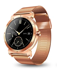 Смарт-часы K88H Plus, 1,3 дюймов, умный Браслет, монитор сердечного ритма, шагомер, фитнес-трекер, мужские и женские Смарт-часы для Android и IOS - Цвет: Rose Gold Steel
