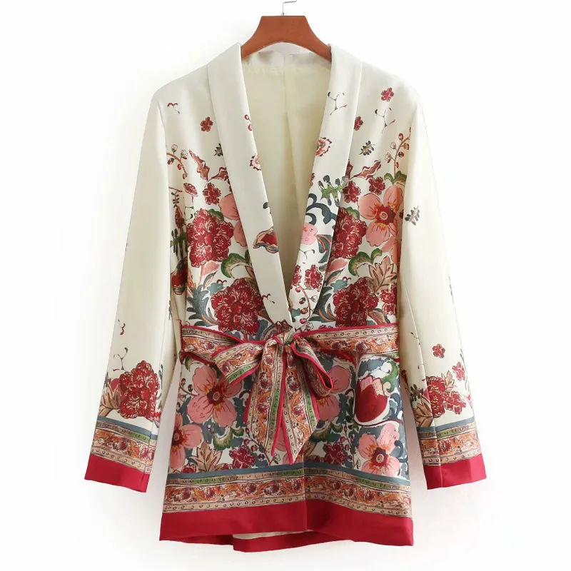 

Women's jacket temperament casual print long-sleeved suit fashion blazer women 2019 summer new women's clothing