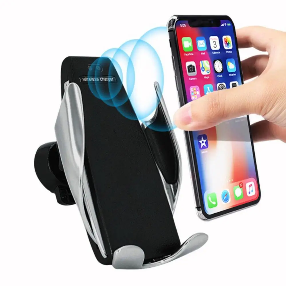 

Newly Fast Car Charger Automatic Infrared Sensor Car Smart Phone Mount Air Vent Holder for Samsung iPhone Qi Enabled Devices
