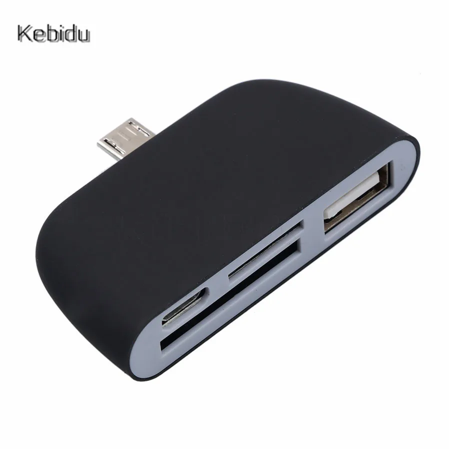 Kebidu 4 в 1 OTG/TF/Micro SD Card Reader USB 2,0 карты адаптер с микро USB Порты и разъёмы для Android-смартфон