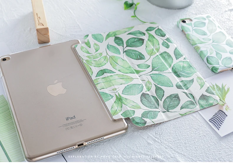Зеленых листьев Чехол-книжка на магнитной застежке Чехол для iPad Pro 9,7 11 Air 10,5 7th10. 2 12,9 Mini2 на возраст 3, 4, 5, планшет чехол для нового iPad 9,7