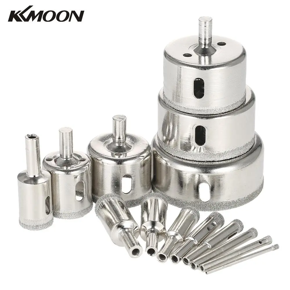 14pcs 370mm Glass Hole Saw Kit Diamond Coated Core Hole Saw Marble